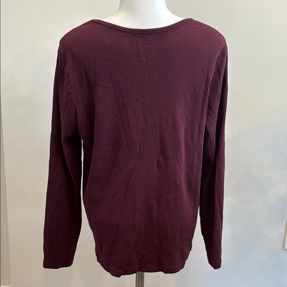 Time and Tru XL Basic Burgundy Wine Purple Long Sleeve Top - Picture 4 of 4